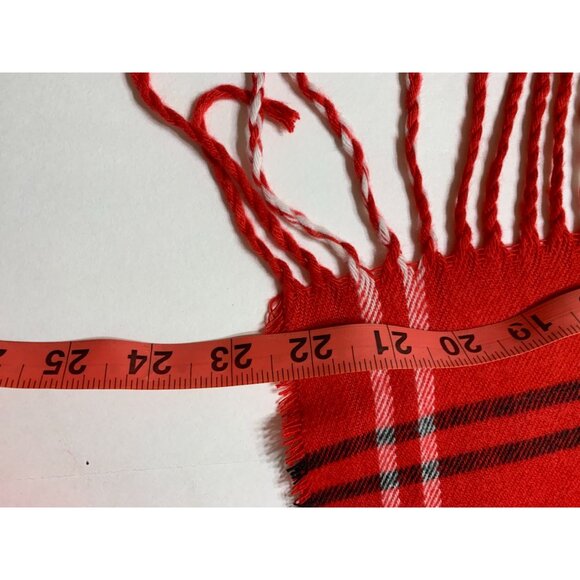 NWT Steve Madden Red Plaid Long Scarf - Picture 4 of 7